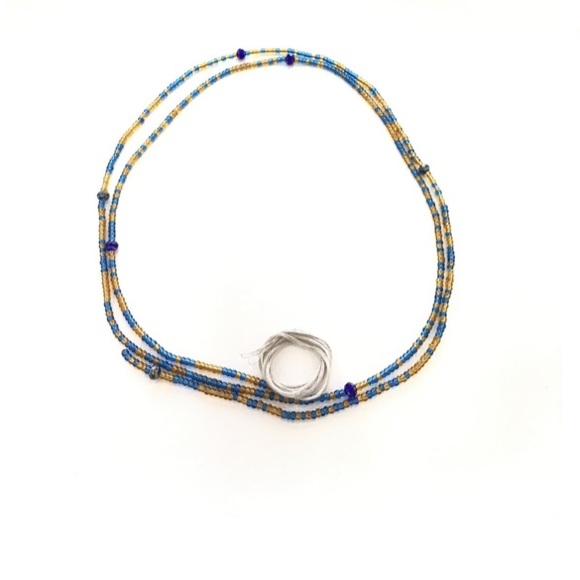 Accessories - One Size Handmade Blue and Yellow Waistbeads